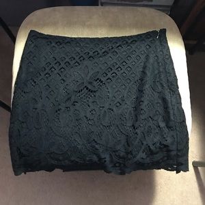 Free people black lace mini skirt